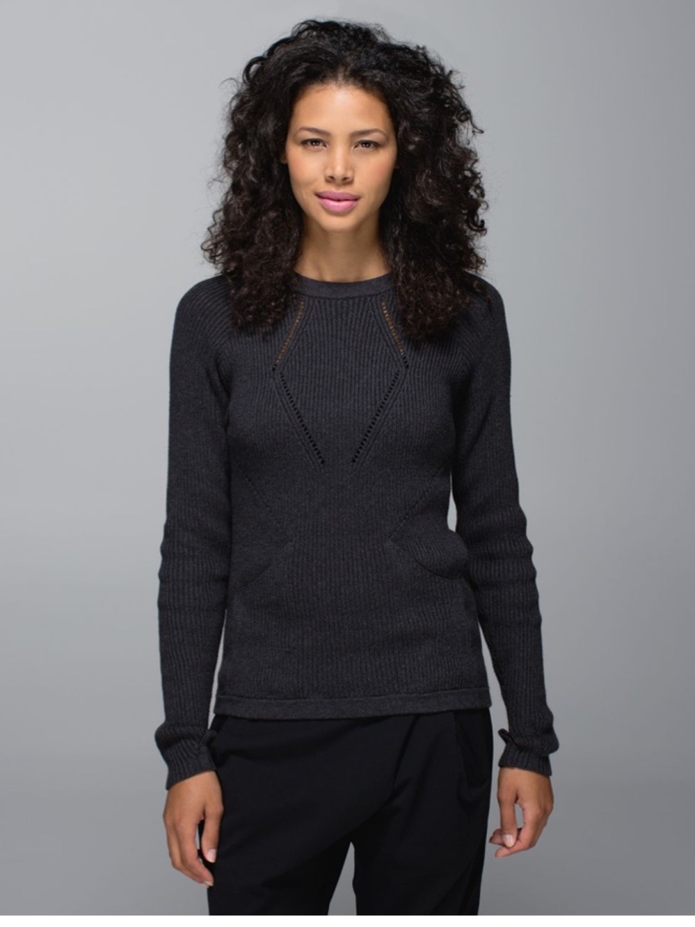 Lululemon The Sweater The Better in Heathered Black Sz 6
